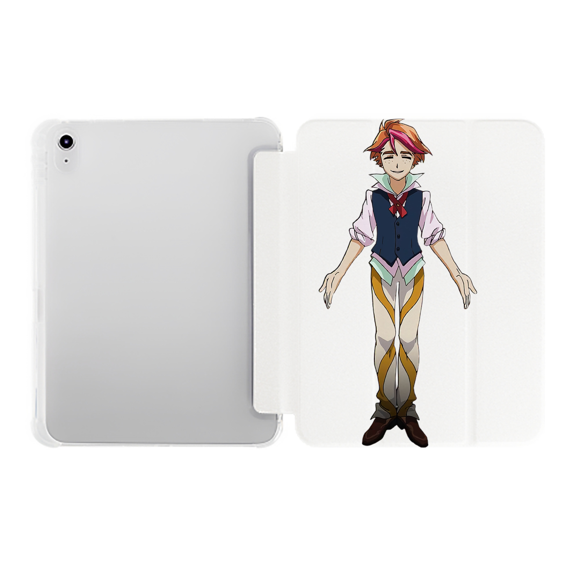 （画像用） 遊☆戯☆王 Yu-Gi-Oh! IPad ケース ペン収納付き 三つ折りスタンド PUレザー×シリコン 対応機種9.5/10.5/10.9インチ